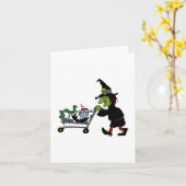 Heks die voor levering winkelen kaart (Gele Bloem)