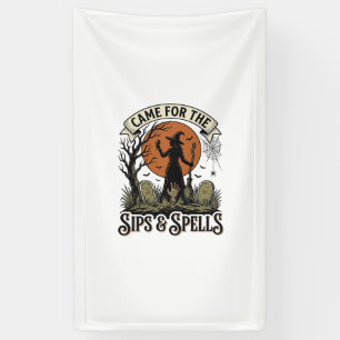 Heks Drinkend Shirt Slurpen en Spreuken Vintage Ha Spandoek