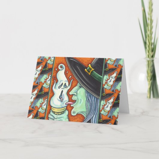 HEKS EET SCHRIUWENDE IJSCOMMEL, HALLOWEEN H FEESTDAGEN KAART (Voorkant)