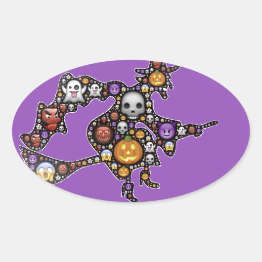 heks emoji ovale sticker (Voorkant)