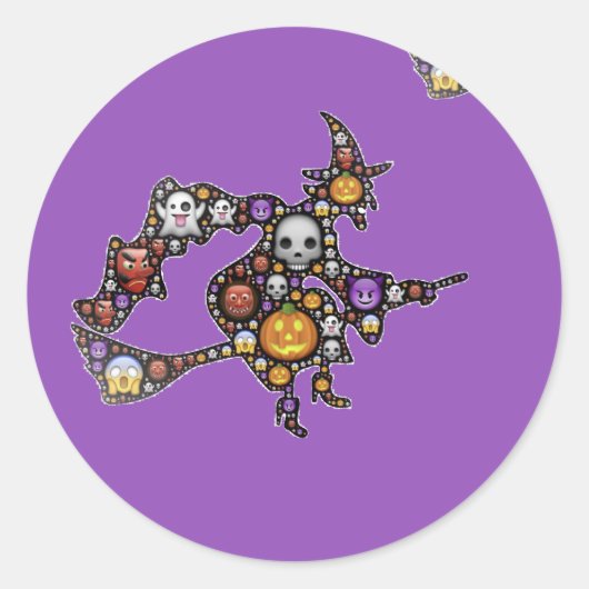 heks emoji ronde sticker (Voorkant)