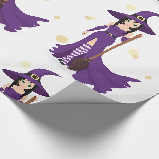 Heks en bezem glanzend inpakpapier