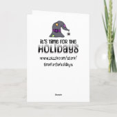 Heks en Clown kijken naar een Monster Halloween Kaart (Achterkant)