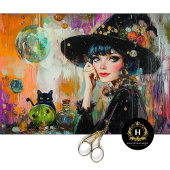  heks en drankflessen Halloween Decoupage Tissuepapier