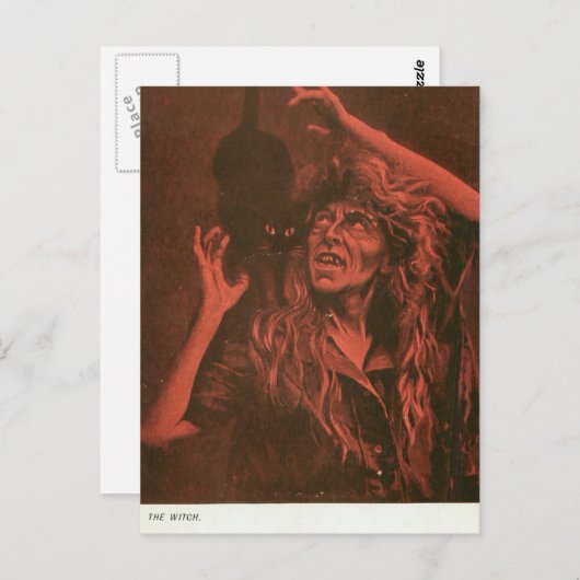 heks en haar kat briefkaart (Voorkant / Achterkant)