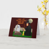 Heks en het Wenskaart van Newt Halloween Kaart (Gele Bloem)