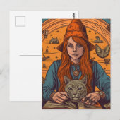 Heks en Kat Briefkaart (Voorkant / Achterkant)