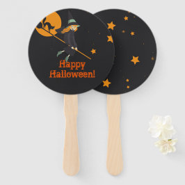 heks en kat Halloween Handwaaier