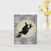 Heks en Kat Kaart (Gele Bloem)