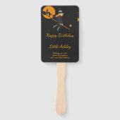 Heks en Kat Verjaardag Handwaaier (Voorkant)