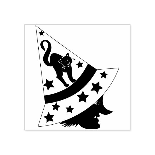 heks - en kattenstempel rubberstempel (Afrduk)