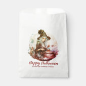  heks en ketel Happy Halloween Bedankzakje (Voorkant)