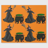 Heks en ketel inpakpapier (Vlak)