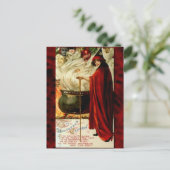 Heks en Ketel Vintage Halloween Feestdagenkaart (Staand voorkant)