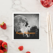Heks en Maan Halloween Aanpasbaar Papier Servet (Insitu)
