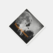 Heks en Maan Halloween Aanpasbaar Papier Servet (Hoek)