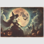 heks en maan Halloween Decoupage Tissuepapier (Voorkant)