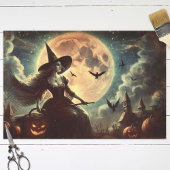 heks en maan Halloween Decoupage Tissuepapier