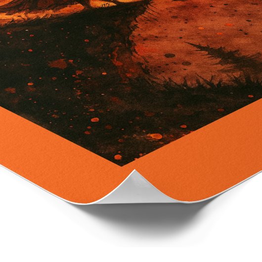 Heks en maanlicht Cliff | Spooky Halloween Poster (Hoek)