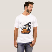 Heks en pompoen Demon Halloween T-shirt (Voorkant volledig)