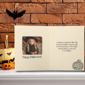  heks en pompoen parachute Halloween foto Feestdagen Kaart