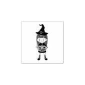 Heks en pompoen rubberstempel (Afrduk)