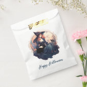  heks en Schattigee zwarte kat gelukkig Halloween Bedankzakje (Gezegeld)