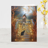 Heks en spreuk boek kaart (Gele Bloem)