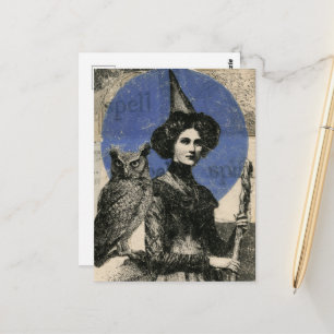 Heks en Uil Retro Spell Collage Briefkaart
