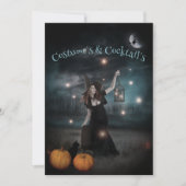 Heks en vuurvliegjes Halloween Party Uitnodiging (Voorkant)