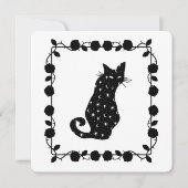 Heks en Wilg Kat Halloween Feest Uitnodiging (Voorkant)