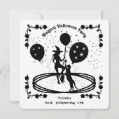 Heks en Wilg Kat Halloween Feest Uitnodiging (Achterkant)
