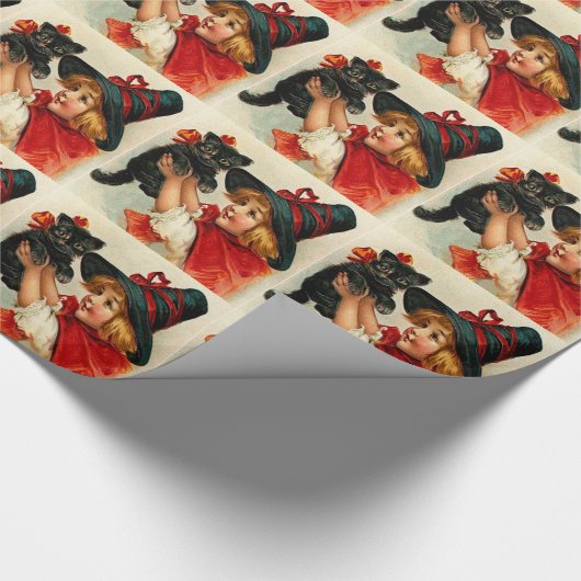 heks en zwarte kat cadeaupapier (Hoek)