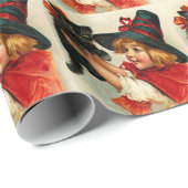  heks en zwarte kat cadeaupapier (Rol Hoek)