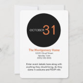 heks en zwarte kat Halloween Spooky Party Kaart (Achterkant)