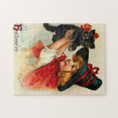  heks en zwarte kat legpuzzel (Horizontaal)