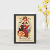 heks en zwarte kat noot Kaart (Gele Bloem)