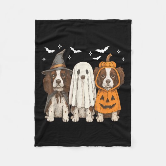 Heks Engels Springer Spaniel Halloween Springer Fleece Deken (Voorkant)