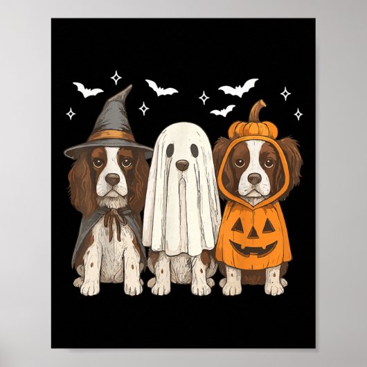 Heks Engels Springer Spaniel Halloween Springer Poster (Voorkant)