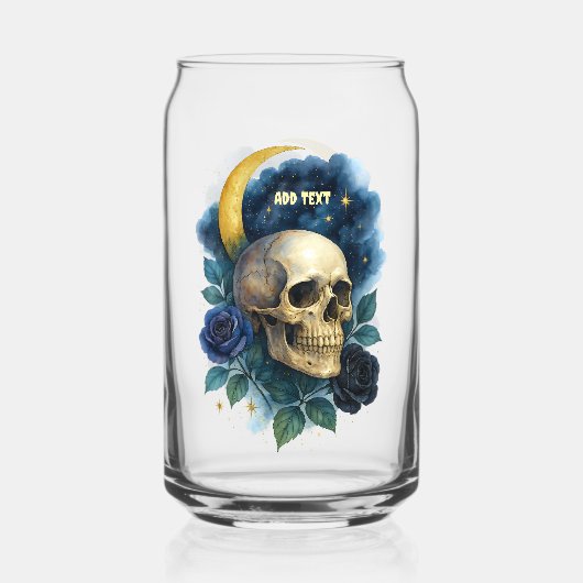 Heks Esthetische Gotische Bloemen Halloween Creepy Blikvorm Glas (Voorkant)