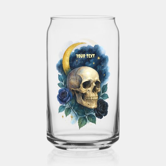 Heks Esthetische Gotische Bloemen Halloween Creepy Blikvorm Glas (Achterkant)