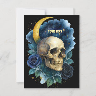 Heks Esthetische Gotische Bloemen Halloween Creepy Briefkaart