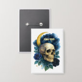 Heks Esthetische Gotische Bloemen Halloween Creepy Button (Voorkant / Achterkant)