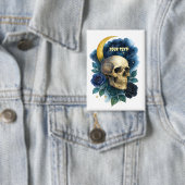 Heks Esthetische Gotische Bloemen Halloween Creepy Button (Insitu)