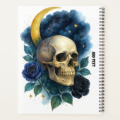 Heks Esthetische Gotische Bloemen Halloween Creepy Planner (Achterkant)