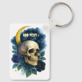 Heks Esthetische Gotische Bloemen Halloween Creepy Sleutelhanger (Achterkant)