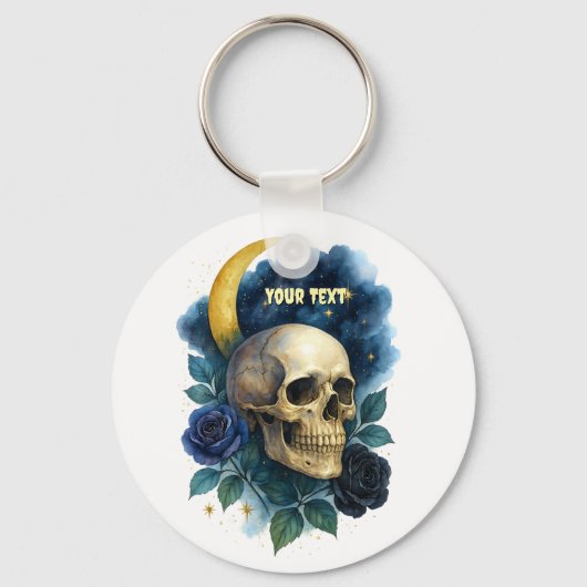 Heks Esthetische Gotische Bloemen Halloween Creepy Sleutelhanger (Voorkant)