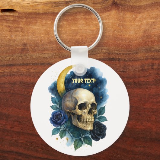 Heks Esthetische Gotische Bloemen Halloween Creepy Sleutelhanger (Voorkant)