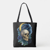 Heks Esthetische Gotische Bloemen Halloween Creepy Tote Bag (Achterkant)