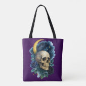 Heks Esthetische Gotische Bloemen Halloween Creepy Tote Bag (Achterkant)